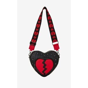 NEW Loungefly Broken Heart "No‎ Thanks" Figural Valentine's Crossbody Bag Gothic